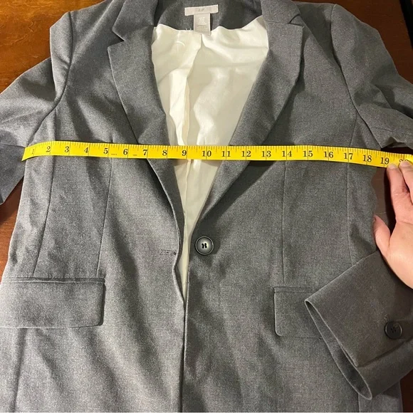 H&M Gray Blazer with Notched Lapels, Sz. XS Women’s Teen Juniors - Picture 8 of 12